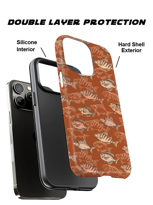 Rustic Freshwater Fish Pattern Full Print iPhone Case