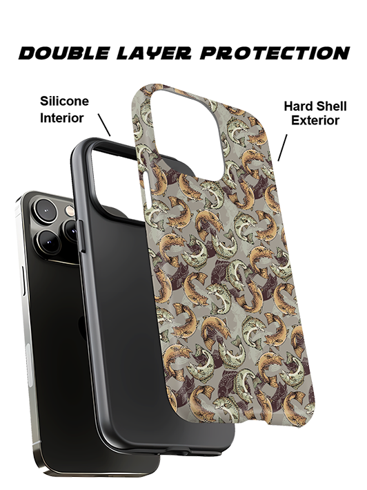 Vintage Trout Full Print iPhone Case
