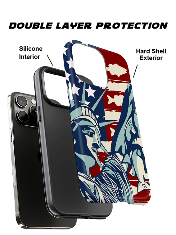 Lady Liberty's Catch Full Print iPhone Case