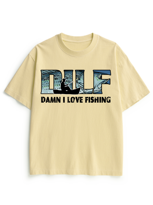 Damn I love Fishing Humor Unisex Heavyweight Cotton T-Shirt