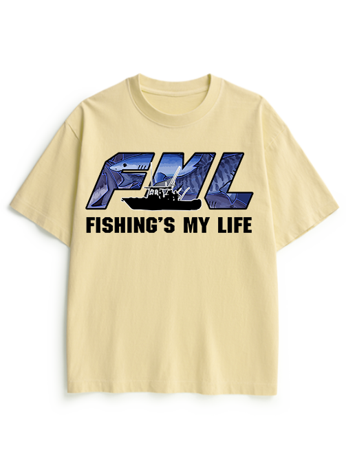 Fishing is My Life Unisex Heavyweight Cotton T-Shirt