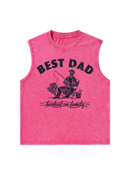 Best Fishing Dad Unisex Washed Cotton Tank