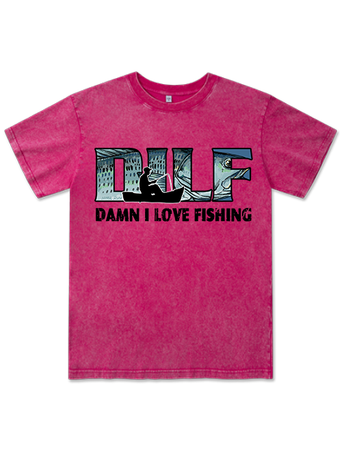 Damn I love Fishing Humor Unisex Washed Cotton T-Shirt