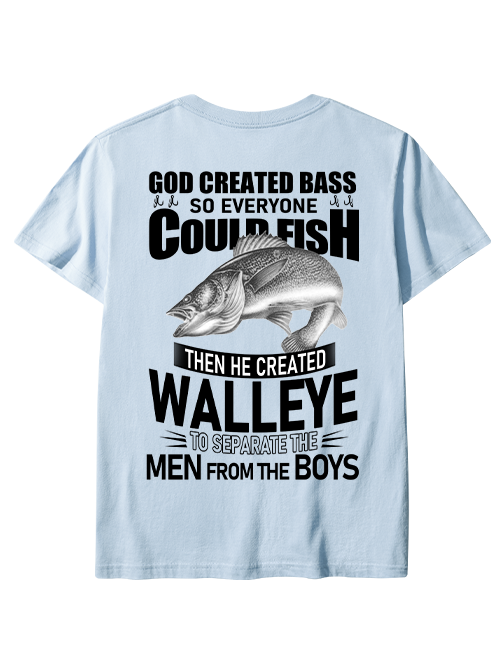 God Created Walleye Funny Fishing Unisex Classic Cotton Tee