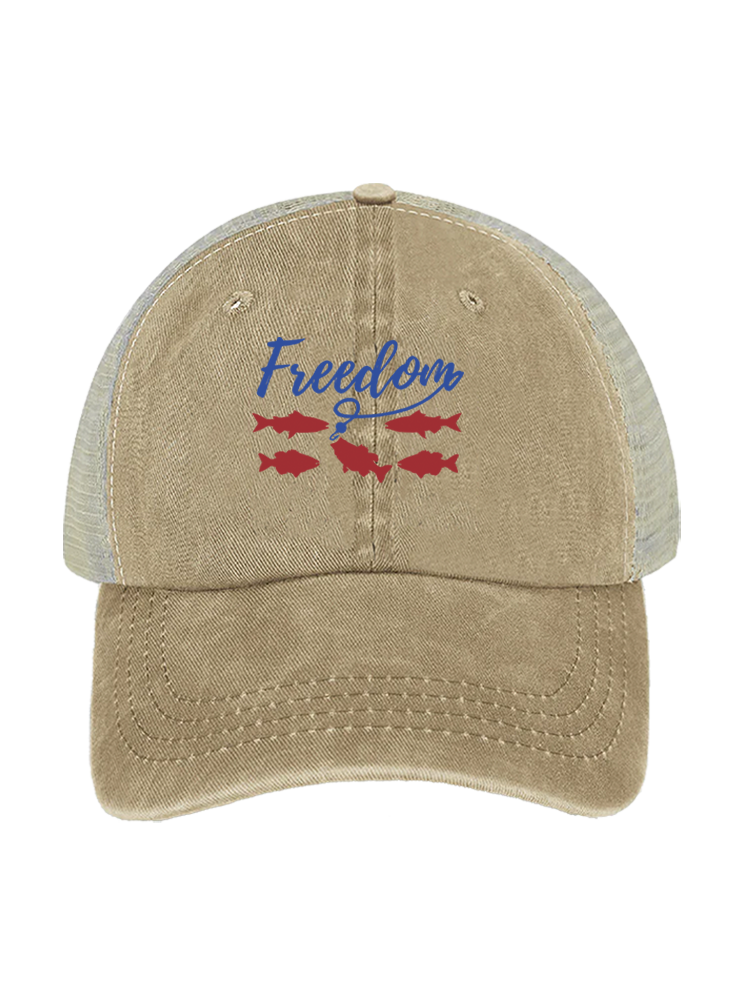 Patriotic Waters Unleashed Unisex Vintage Washed Meshback Hat