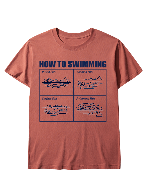 How to Swimming Humor Minimalist Unisex Classic Cotton Tee