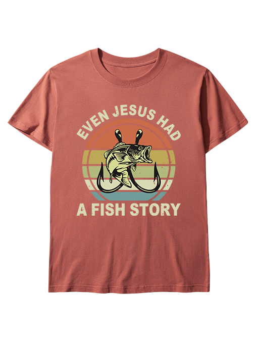 Even Jesus Had a Fish Story Retro Unisex Classic Cotton Tee