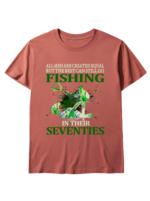 Fishing in Their Seventies Inspirational Unisex Classic Cotton Tee