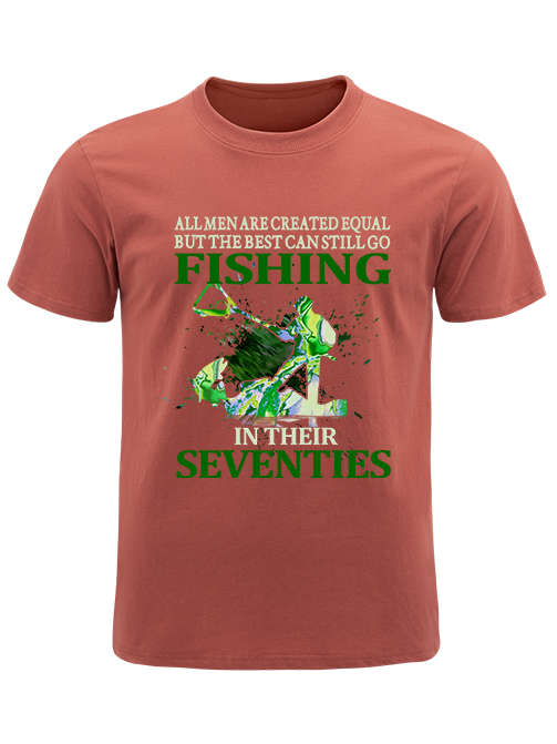 Fishing in Their Seventies Inspirational Unisex Classic Cotton Tee