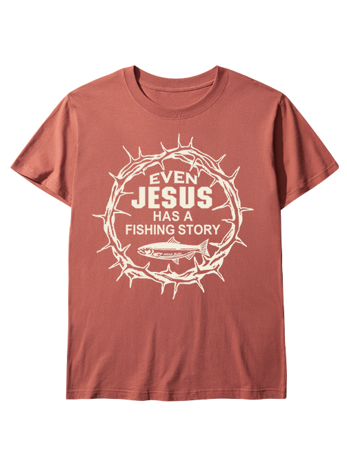 Jesus Fishing Story Crown of Thorns Unisex Classic Cotton Tee