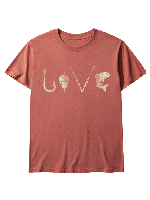 Rustic LOVE Trout Fishing Unisex Classic Cotton Tee