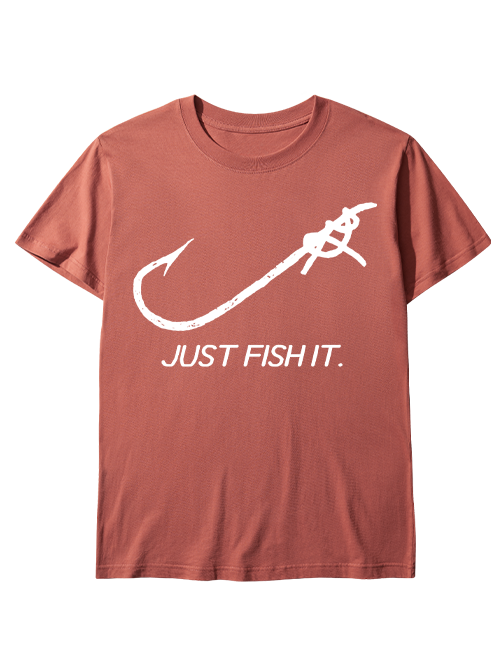 Just Fish It Minimalist Fishing Hook Unisex Classic Cotton Tee