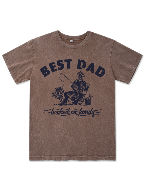 Best Fishing Dad Unisex Washed Cotton T-Shirt