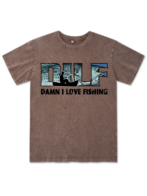Damn I love Fishing Humor Unisex Washed Cotton T-Shirt