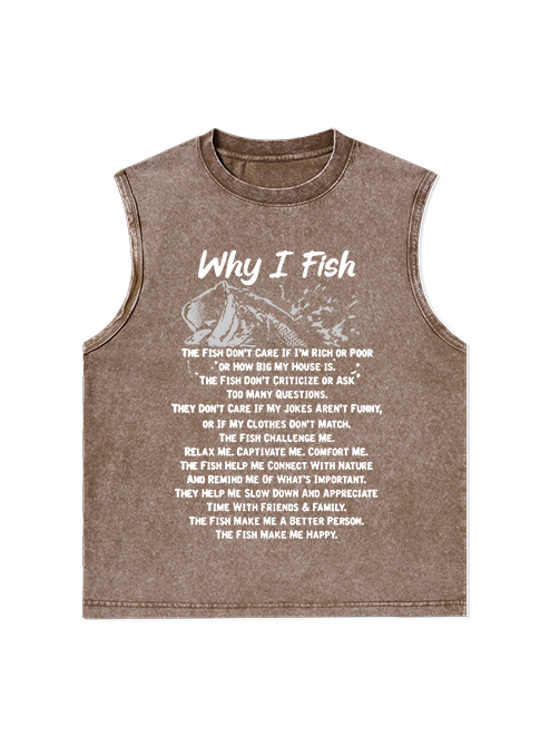 The Reasons Why I Love Fishing Unisex Washed Cotton Tank