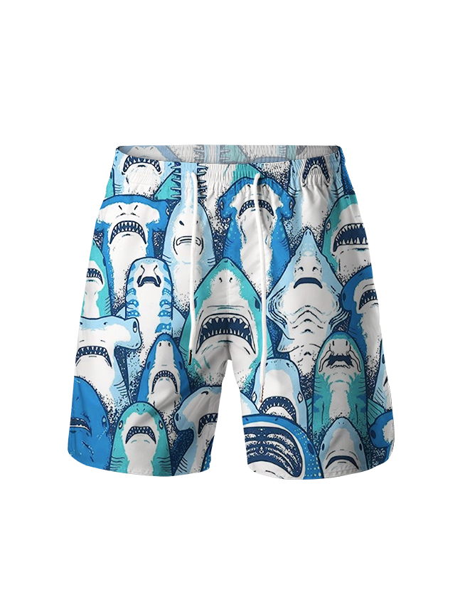 Shark Frenzy Quick-Dry Drawstring Shorts
